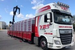 DAF truck with drop side flatbed trailer
