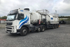 Volvo truck with articulated tank trailer