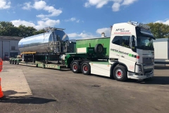 Carter-Haulage-Volvo-with-low-loader-trailer-carrying-tanker-trailer