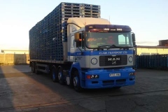 Clark Transport Ltd MAN Articulated truck loaded with pallets