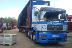 Clark Transport Ltd MAN Curtainsider with pallets