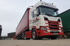 M.V.L Transport Scania Super R500 Bulk Haulage with curtainsider trailer