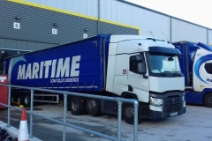 Maritime Logistics Renault Tractor Unit with Curtainsider Trailer