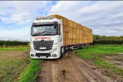 P J Andrews Mercedes Actros loaded with bales