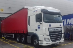 Palletline DAF XF with tri-axel curtainsider trailer