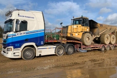 TDR-Transport-Scania-with-low-loader-trailer-carrying-Dumper-truck