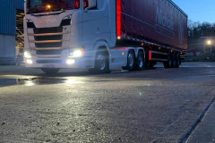 TEALL Scania with curtainsider trailer