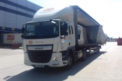 Walkers Crisps Tammy Louise DAF CF with curtainsider trailer open