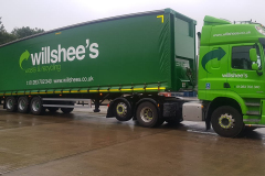 Willshees waste and recycling DAF with curtainsider trailer