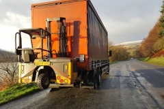 Scania Rigid Curtainsider Truck with rear mounted Moffett