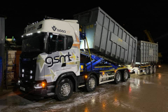 Goldstar Metal Traders Scania S650XT V8 rigid skip lorry with trailer
