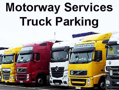 British Motorway services truck parking