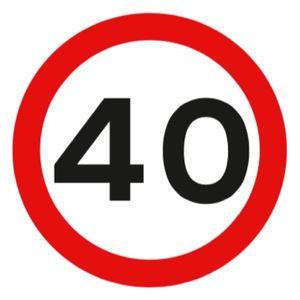 Maximum Speed 40mph road sign