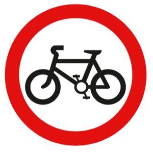 no cycling road sign
