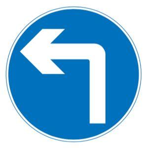 turn left ahead road sign